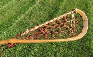 Vintage Mohawk Indian Lacrosse Stick Wood Handle Pro Select 80 photo