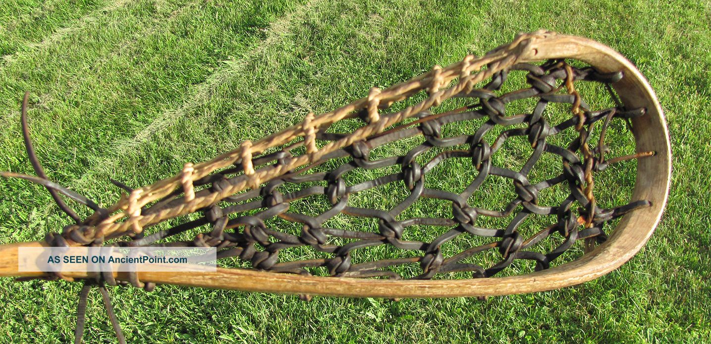Antique Mohawk Indian Made Lacrosse Stick Lacrosse Raquet Rare Native American photo