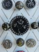 17 Antique / Vintage White Metal Buttons Some With Tint Buttons photo 10