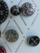 17 Antique / Vintage White Metal Buttons Some With Tint Buttons photo 4