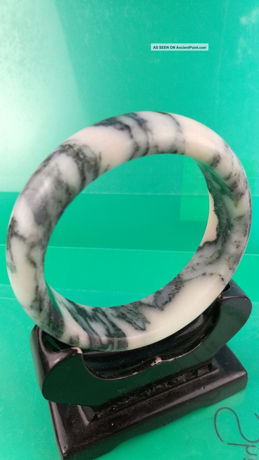Chinese Natural Jade Hand - Carved Jades Bracelets Bangle 61 Mm Diameter A15 Bracelets photo