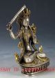 Chinese Silver Copper Gilt Tibetan Buddhist Statue - Manjusri Bodhisattva Fx07 Figurines & Statues photo 3