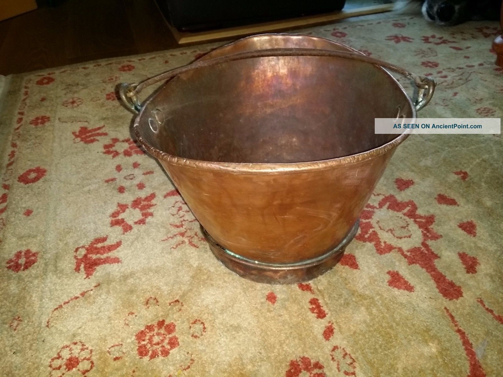 Vintage Early Hand Crafted Copper Bucket/pail For Coal Or Ashes Iron Handle Other Antique Home & Hearth photo