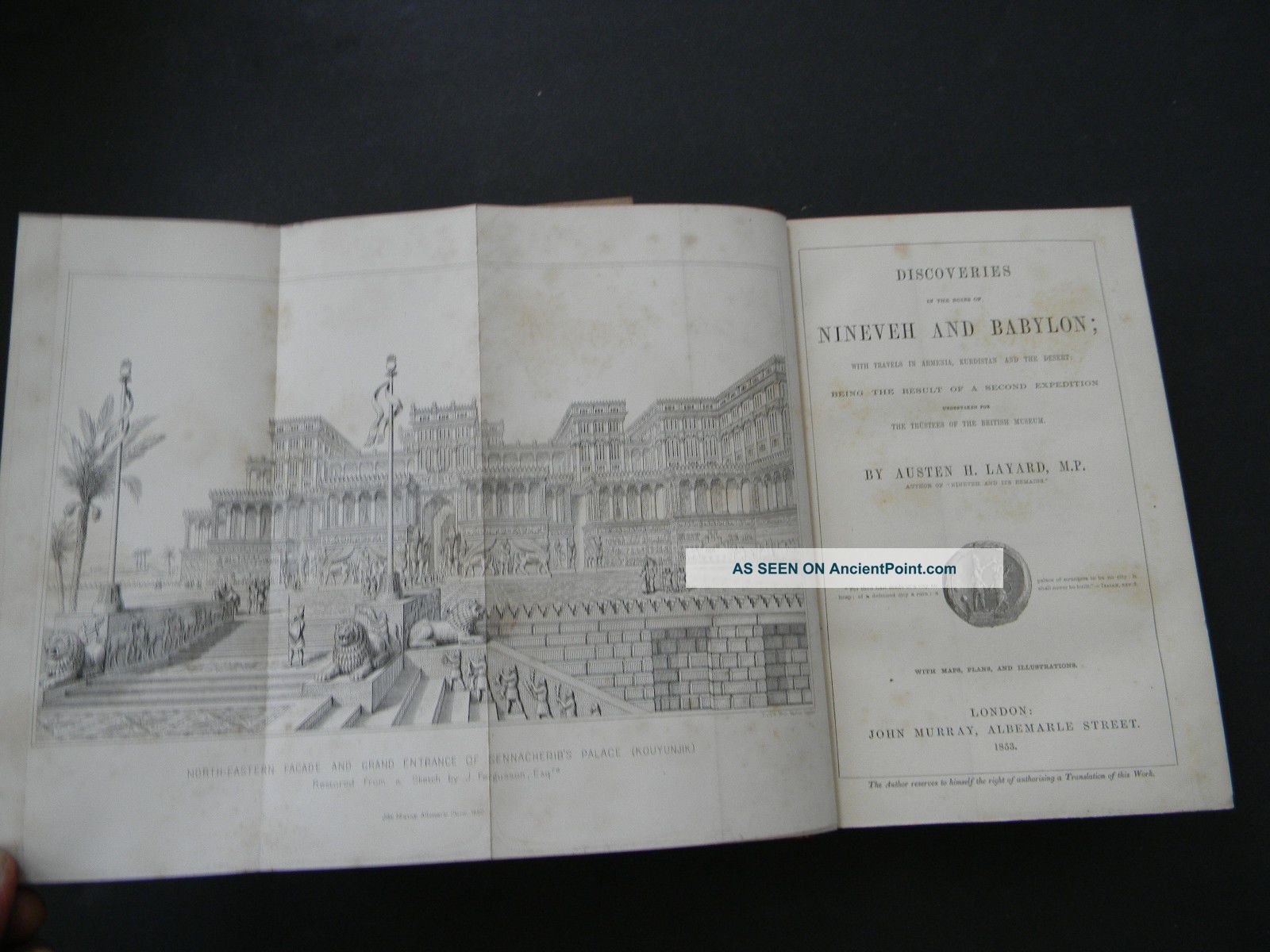 Discoveries In The Ruins Of Nineveh And Babylon By Austen H.  Layard - 1853 Holy Land photo