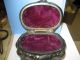 Antique Metal Victorian Style Velvet Lined Trinket/casket - Coffin Jewelry Box Victorian photo 4