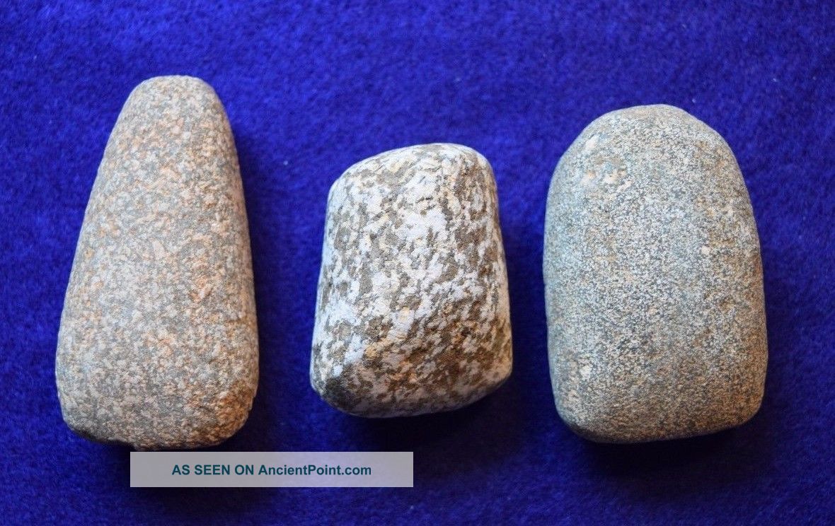 3 Medium Sized Hard Stone Celts From The Sahara Neolithic Neolithic & Paleolithic photo