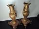 19c.  Pair French Bronzed Spelter & Marble Base Table Urns Mantel Vases Metalware photo 10