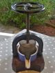 French Antique Fruit Press / Juicer With Rare Oak Base - Enamel Cast Iron Other Antique Home & Hearth photo 2