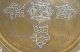Antique Damascene Islamic Calligraphy Silver & Copper Inlay Brass Plate Tray 1kg Platters & Trays photo 5