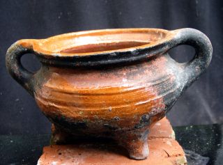 Early 16th Century Dutch Ceramic Cooking Pot,  Cauldron Delft photo