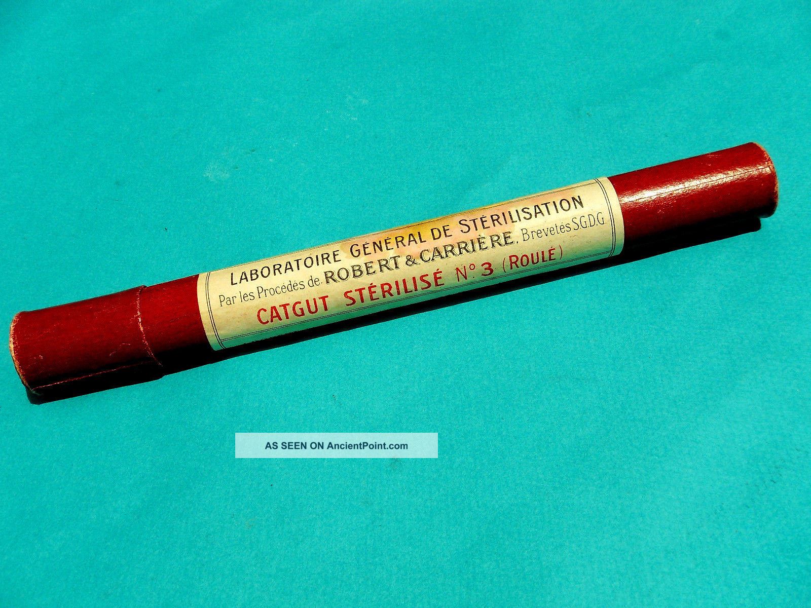 Antique French Medical Surgical Catgut Ligature 110 Years Old Unique Packaging Surgical Tools photo