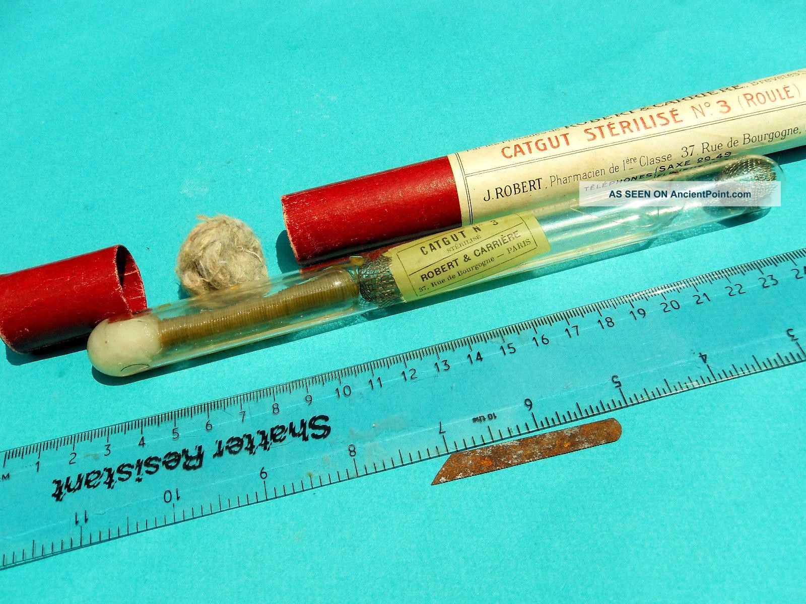 Antique French Medical Surgical Catgut Ligature 110 Years Old Unique