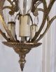 Vtg 1930s Cast Brass Chandelier Crystal Ceiling Light Fixture Spanish Chandeliers, Fixtures, Sconces photo 2