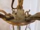 Vtg 1930s Cast Brass Chandelier Crystal Ceiling Light Fixture Spanish Chandeliers, Fixtures, Sconces photo 3