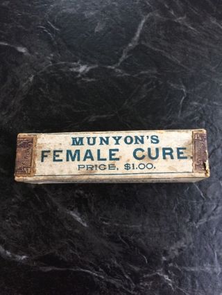 Munyon ' S Homeopathic Quackery Female Cure Circa1890 W/ 1 1/4 Proprietary Stamps photo
