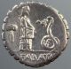 L.  Roscius Fabatus,  Silver Denarius Serratus,  Juno Sospita,  Serpent,  Rome,  59 Bc Roman photo 1