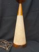 Vintage Mid Century Modern Ceramic Cone Teak Wood Table Lamp Eames Era Mid-Century Modernism photo 2