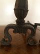 Antique Wrought Cast Iron Fireplace Andirons Fireplaces & Mantels photo 6