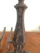 Antique Wrought Cast Iron Fireplace Andirons Fireplaces & Mantels photo 7