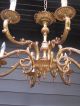 Vintage French 8 Light Bronze Chandelier Chandeliers, Fixtures, Sconces photo 1