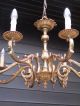 Vintage French 8 Light Bronze Chandelier Chandeliers, Fixtures, Sconces photo 3