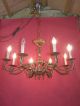 Vintage French 8 Light Bronze Chandelier Chandeliers, Fixtures, Sconces photo 6