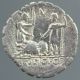 C.  Sulpicius C.  F.  Galba,  Silver Denarius Serratus,  Dei Penates,  Soldiers,  106 Bc Roman photo 1