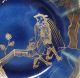 F350: Japanese Old Imari Azure Porcelain Plate With Rare Gold Painting Plates photo 1