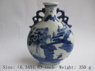 The Ancient Chinese Blue And White Porcelain Vase.  Jiangnan Scenery Nr photo