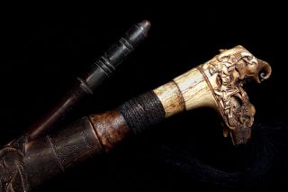 Authentic Antique Dayak Mandau Head Hunting Sword Circa 1890 photo