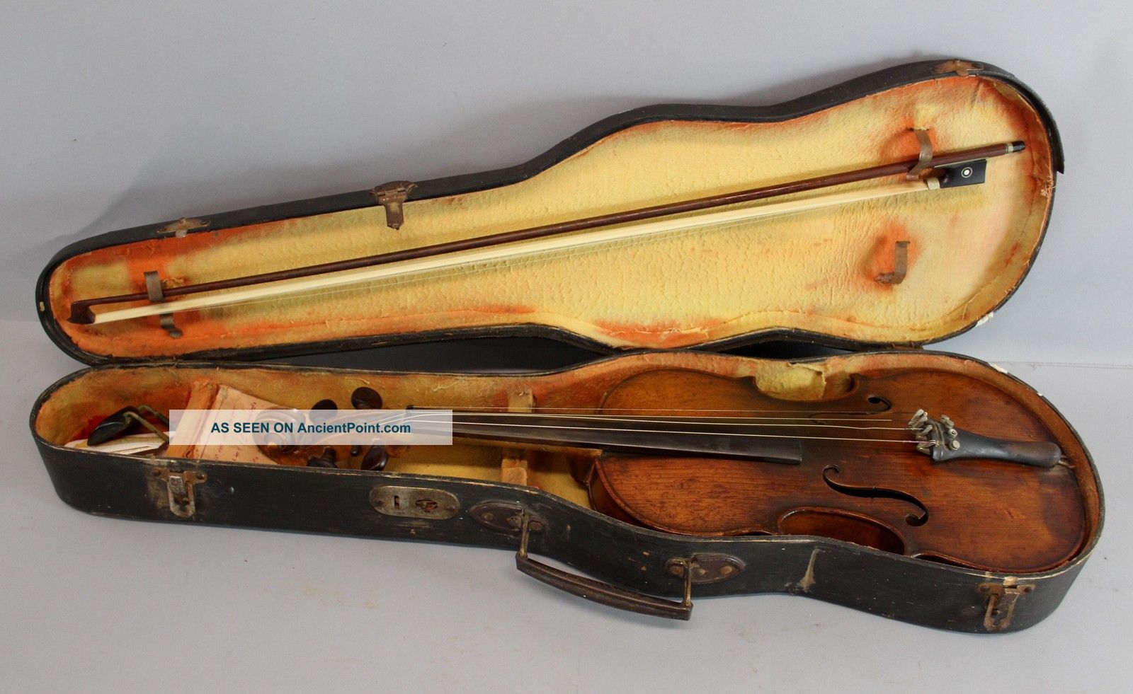 Antique German 4 Quarter Violin Finish Rosewood Pegs String photo