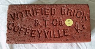 1903 - 1911 “vitrified Brick & T (ile) Co Coffeyville Ks” Brick (vbt01) - (emh13) photo