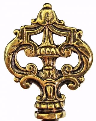Antique Decorative Brass Bow Casket Key 2¾ 