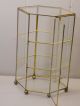 Vintage Hexagonal 3 Tier Brass And Glass Miniatures Curio Display Cabinet Euc Display Cases photo 1
