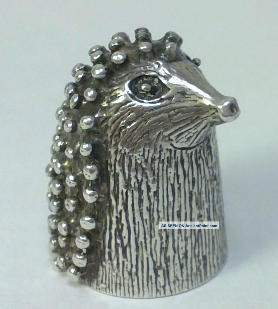 Vintage Hallmarked Sterling Silver Novelty Hedgehog Thimble – 1987 (17g) Other Antique Sterling Silver photo