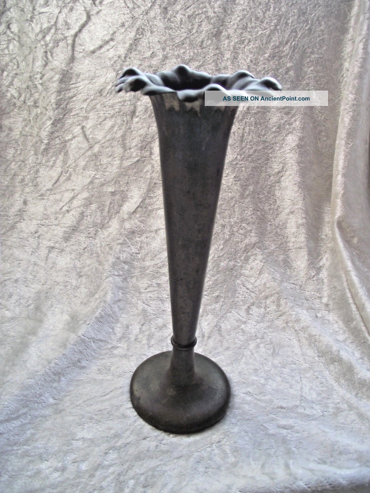 Vintage Metal Art Nouveau Petal Trumpet Vase Art Nouveau photo