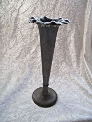 Vintage Metal Art Nouveau Petal Trumpet Vase photo