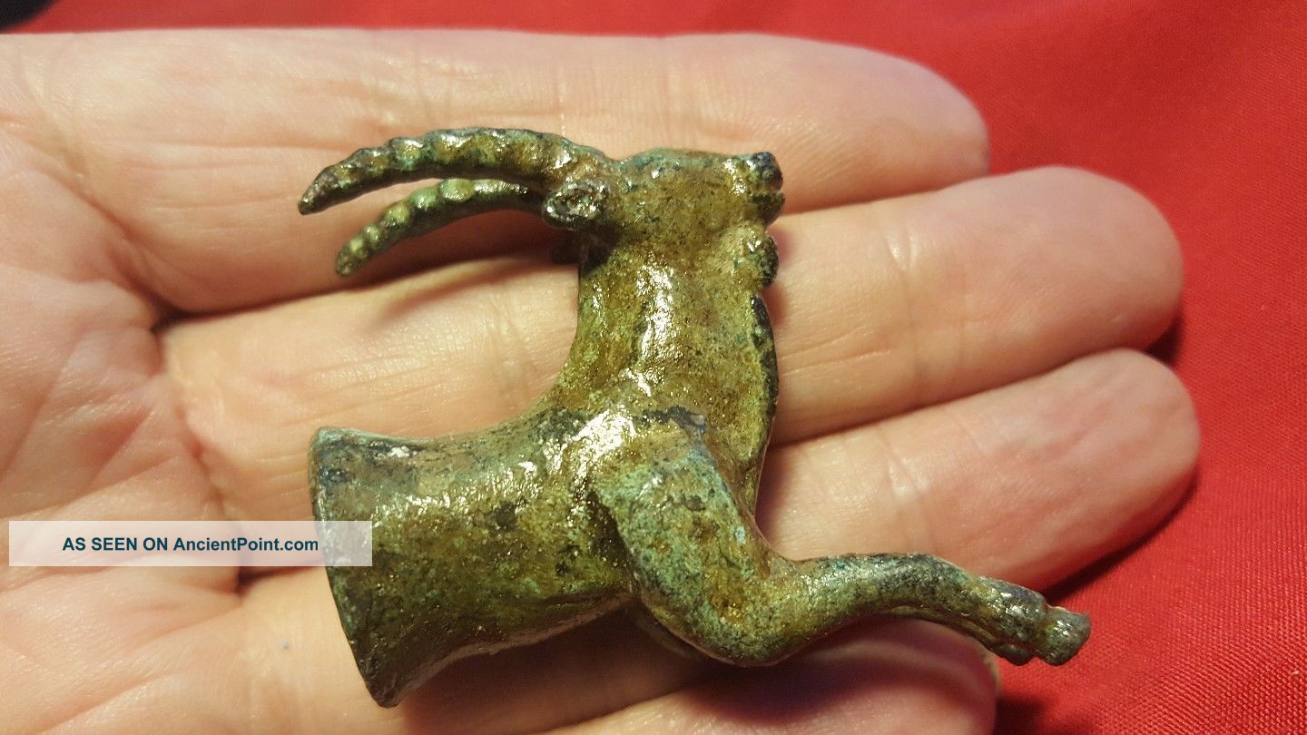 Roman Bronze Ibex Statue Roman photo