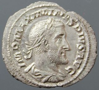 Outstanding Maximinus Thrax,  Silver Denarius,  Victory,  Victoria,  Rome 235 - 238 Ad photo