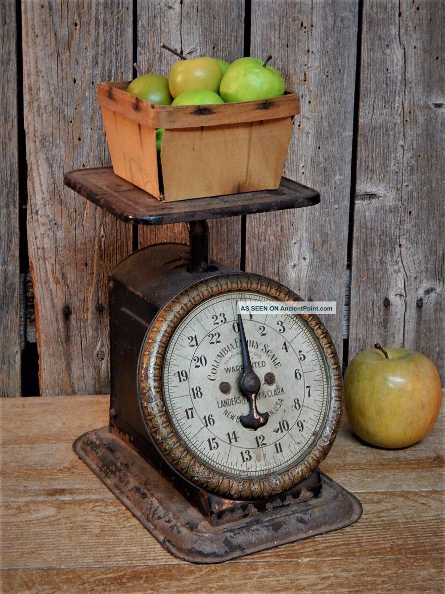 Antique Primitive 1906 Landers Frary & Clark Farmhouse Rustic Scale Primitives photo