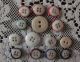 14 Vintage Antique Calico Stencil China Buttons Various Colors Sewing Buttons photo 2