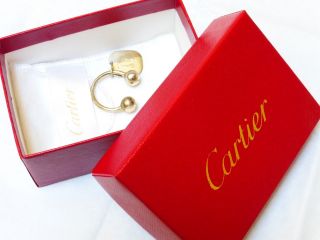 Vintage Sterling Silver Cartier Two Ball Key Ring photo