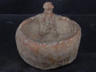 Ancient Large Size Teracotta Pot With Figure Indus Valley 1000 Bc Ik841 photo