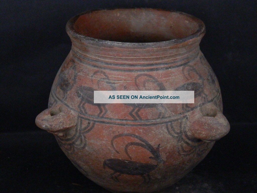 Ancient Large Size Teracota Painted Pot With Animals Indus Valley 2500 Bc Ik502 Near Eastern photo