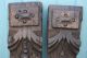 Pair: 16thc Gothic Tudor Period Wooden Oak Large Corbels C1590s Other Antique Woodenware photo 1