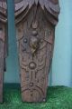 Pair: 16thc Gothic Tudor Period Wooden Oak Large Corbels C1590s Other Antique Woodenware photo 4
