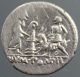 L.  Pomponius Molo,  Silver Denarius,  Apollo,  Numa Pompilius,  Goat,  Altar,  97 Bc Roman photo 1