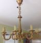 Large Vintage French 8 Arm Chandelier In Gilt Bronze Chandeliers, Fixtures, Sconces photo 2