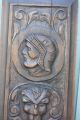 Stunning Early 18th C.  Gothic Wooden Oak Panel With Grotesque Head,  Other C1720s Carved Figures photo 1