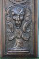 Stunning Early 18th C.  Gothic Wooden Oak Panel With Grotesque Head,  Other C1720s Carved Figures photo 2